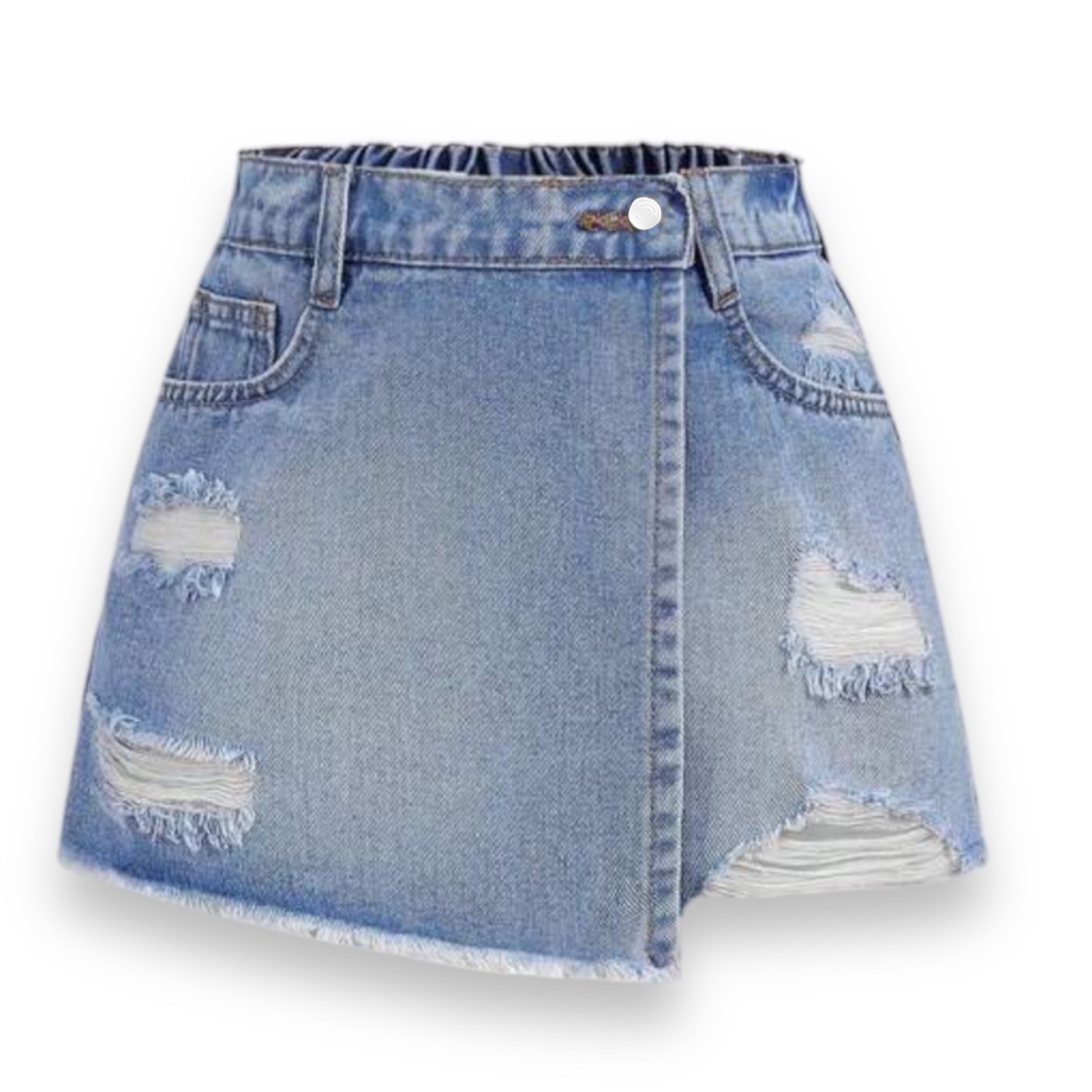 Denim Distressed Skort