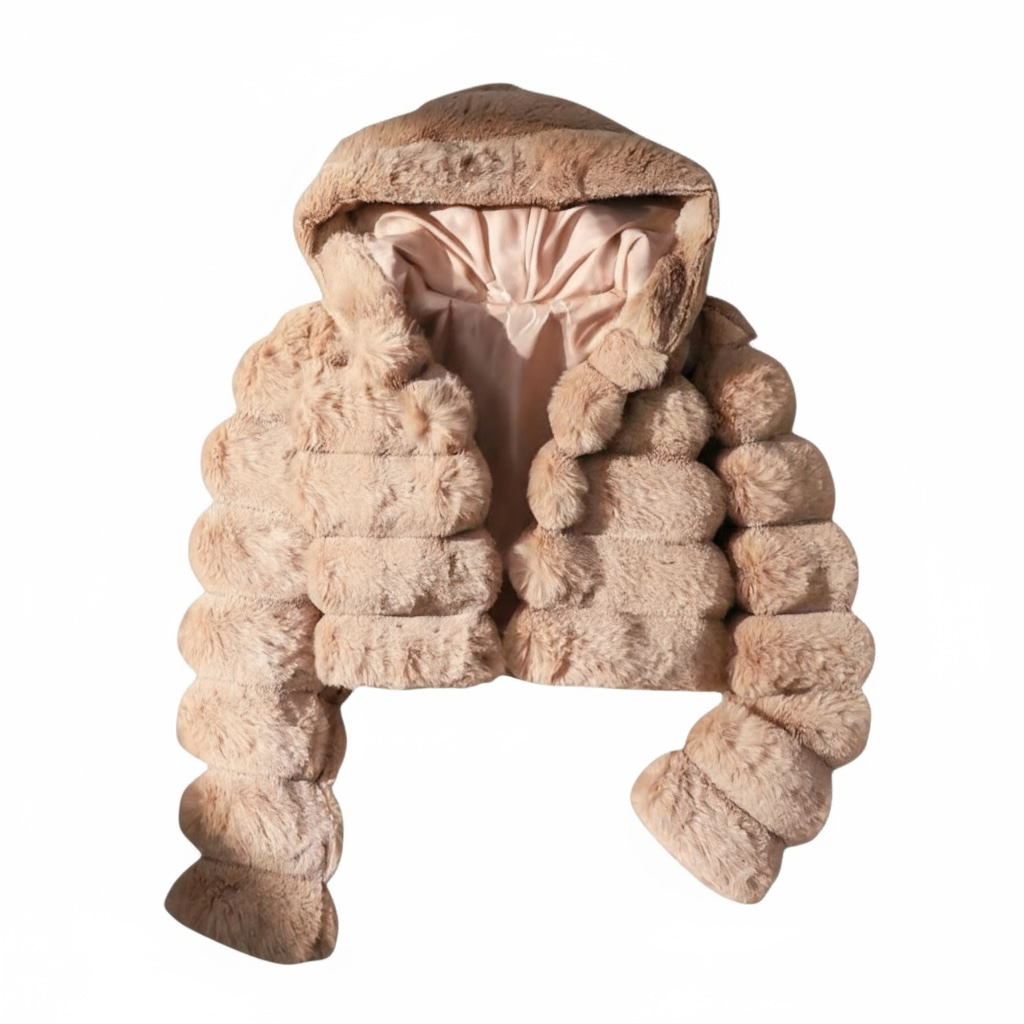 Girls Faux Fur Hooded Jacket