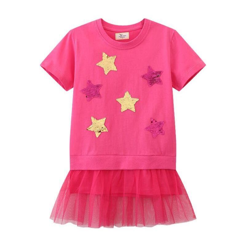 Star Sequin Sweatshirt Dress