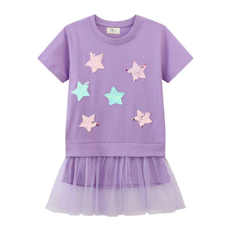 Star Sequin Sweatshirt Dress