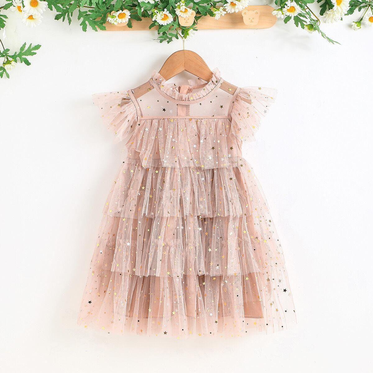 Layered Ruffle Dress with Stars