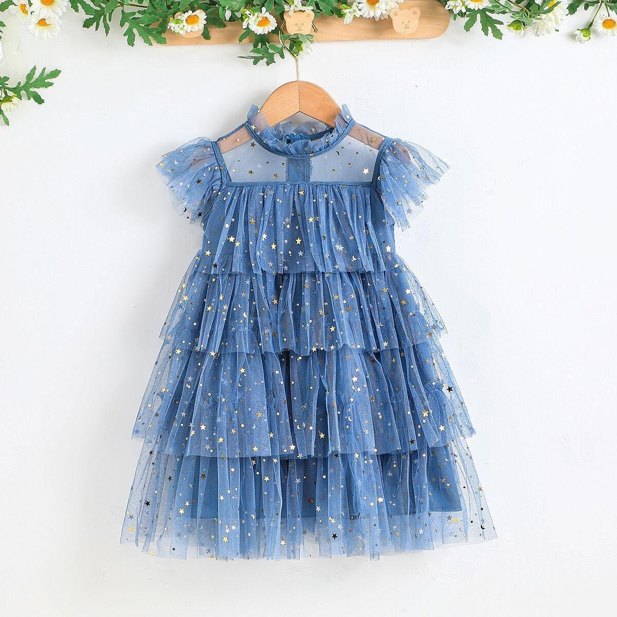 Layered Ruffle Dress with Stars