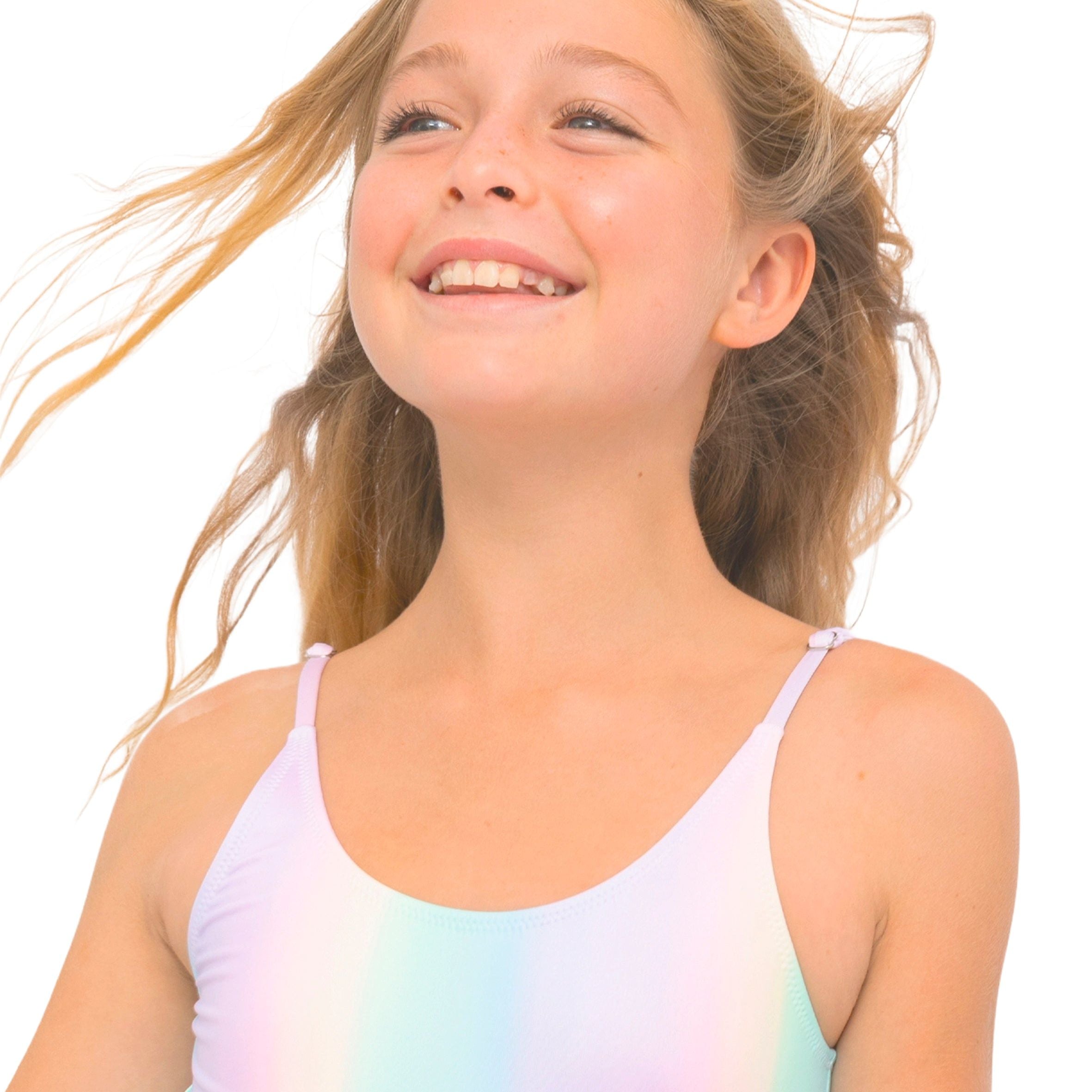 Rainbow Adjustable Straps Swimsuit