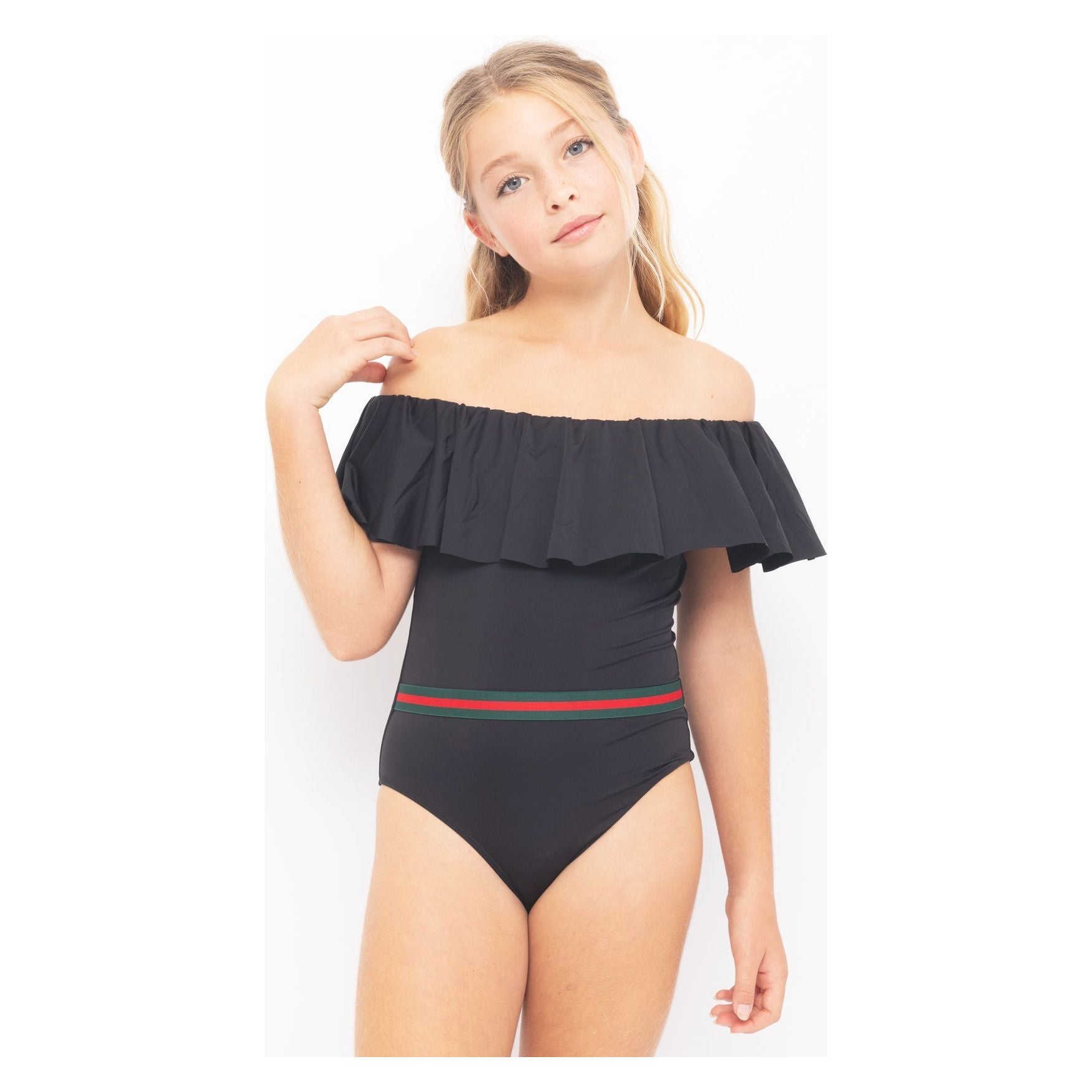 Black Swimsuit with Belt