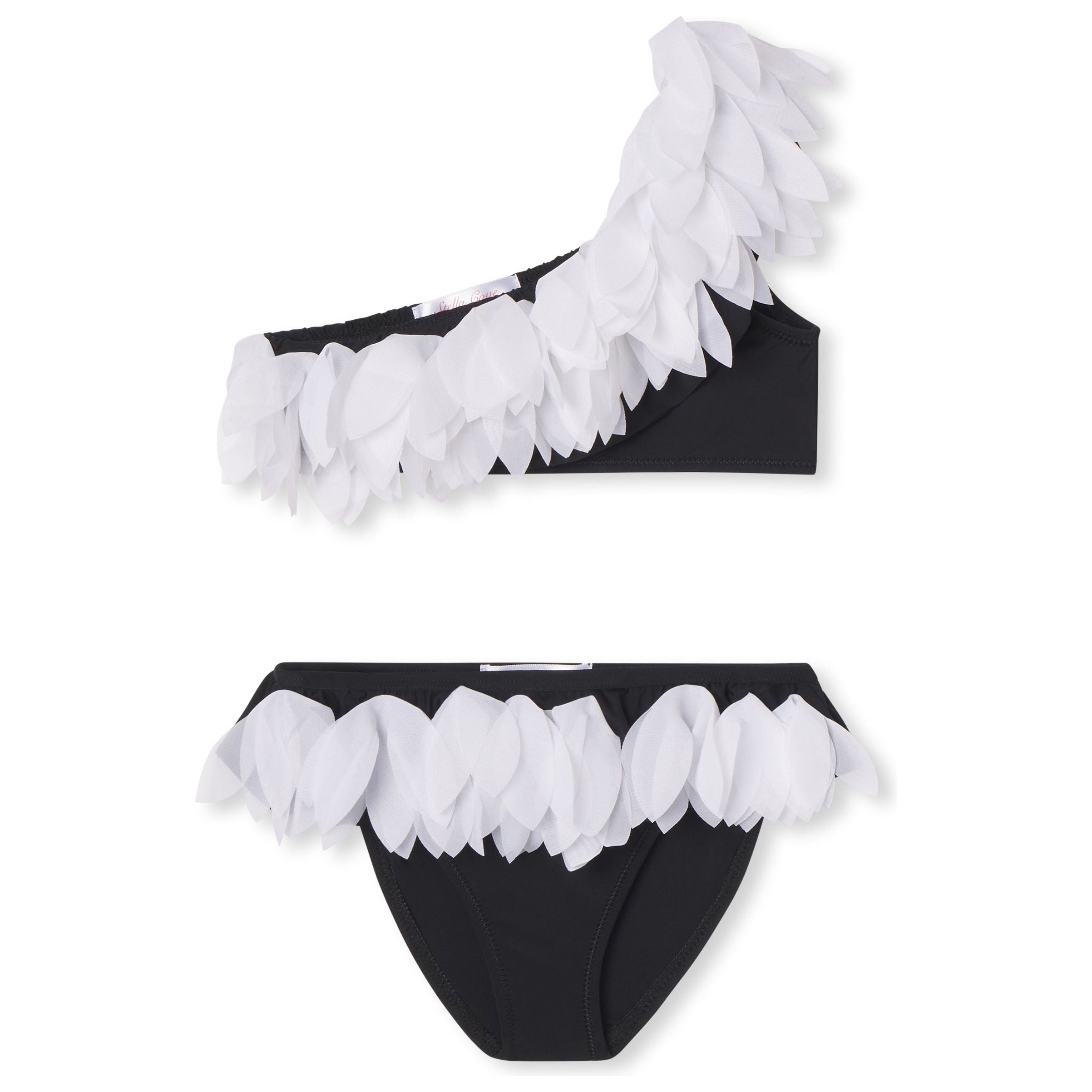 Black One Shoulder Bikini with Petals