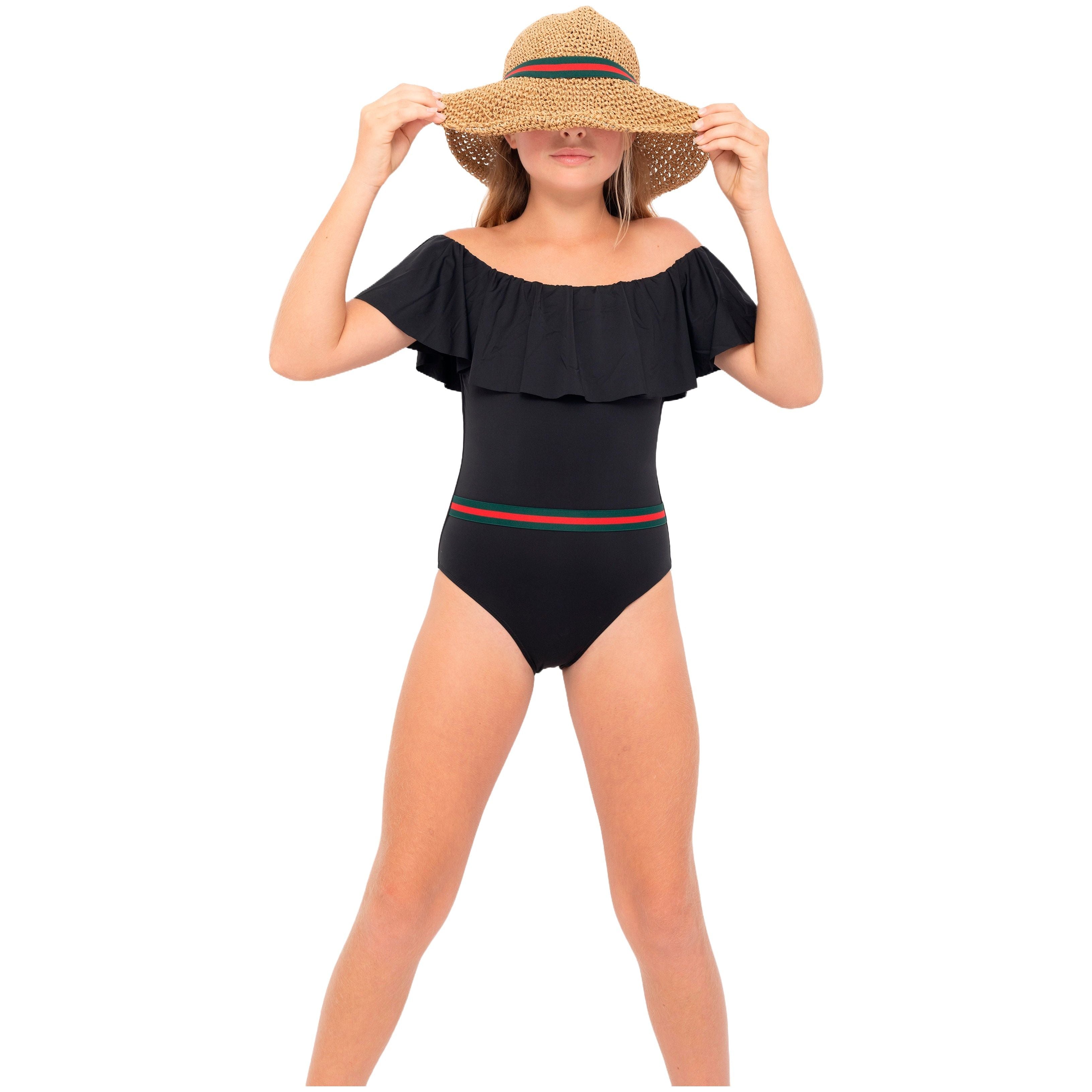 Black Swimsuit with Belt