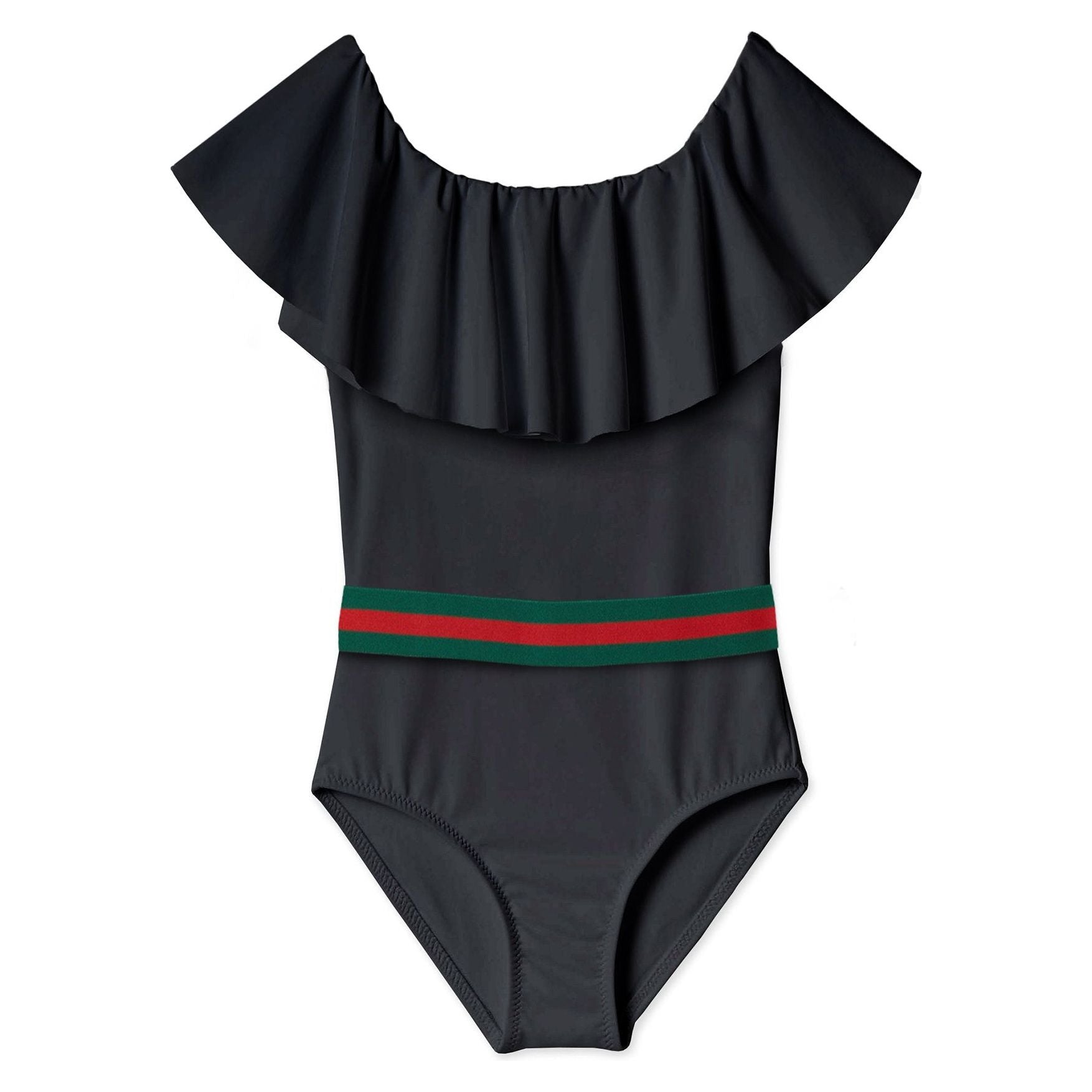 Black Swimsuit with Belt