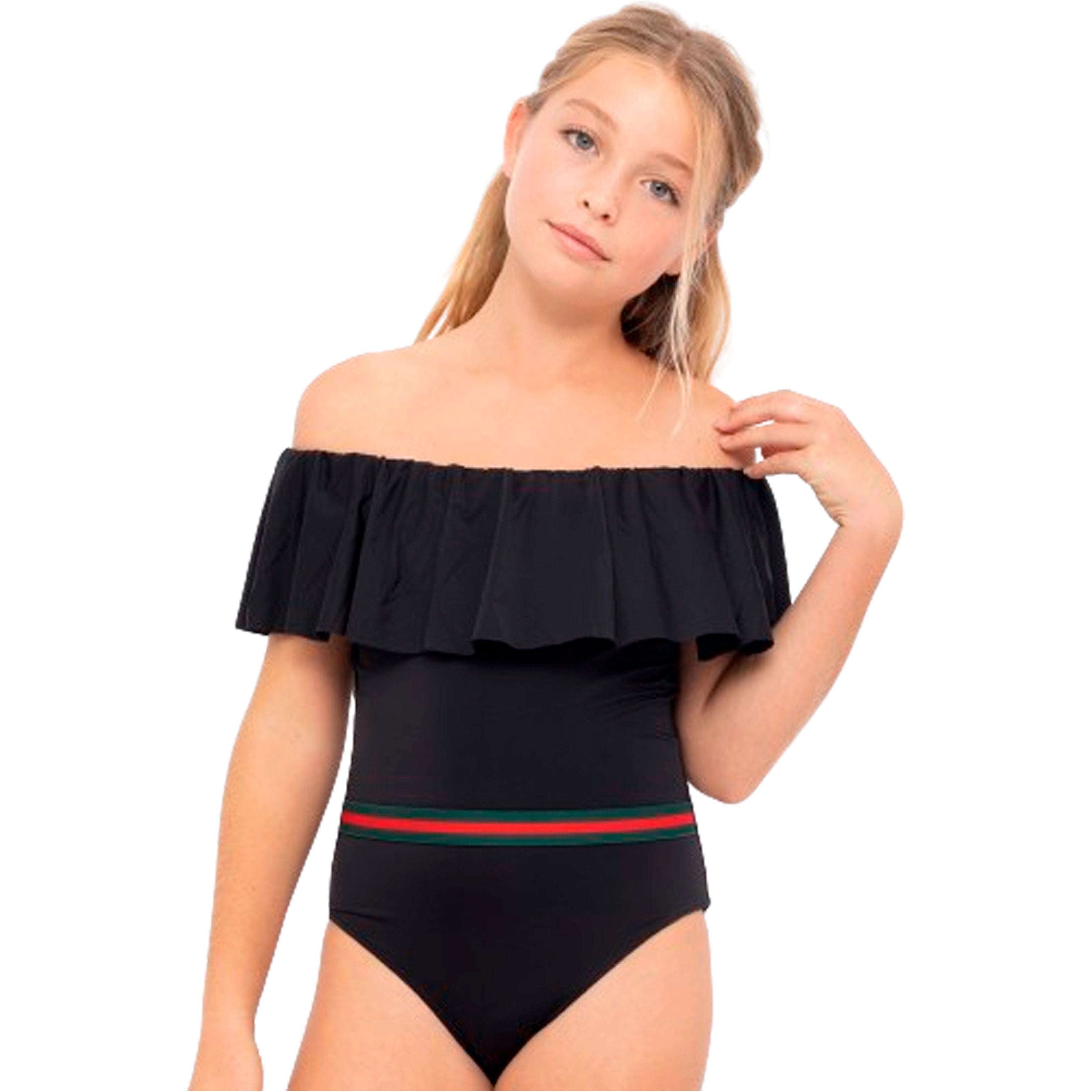 Black Swimsuit with Belt