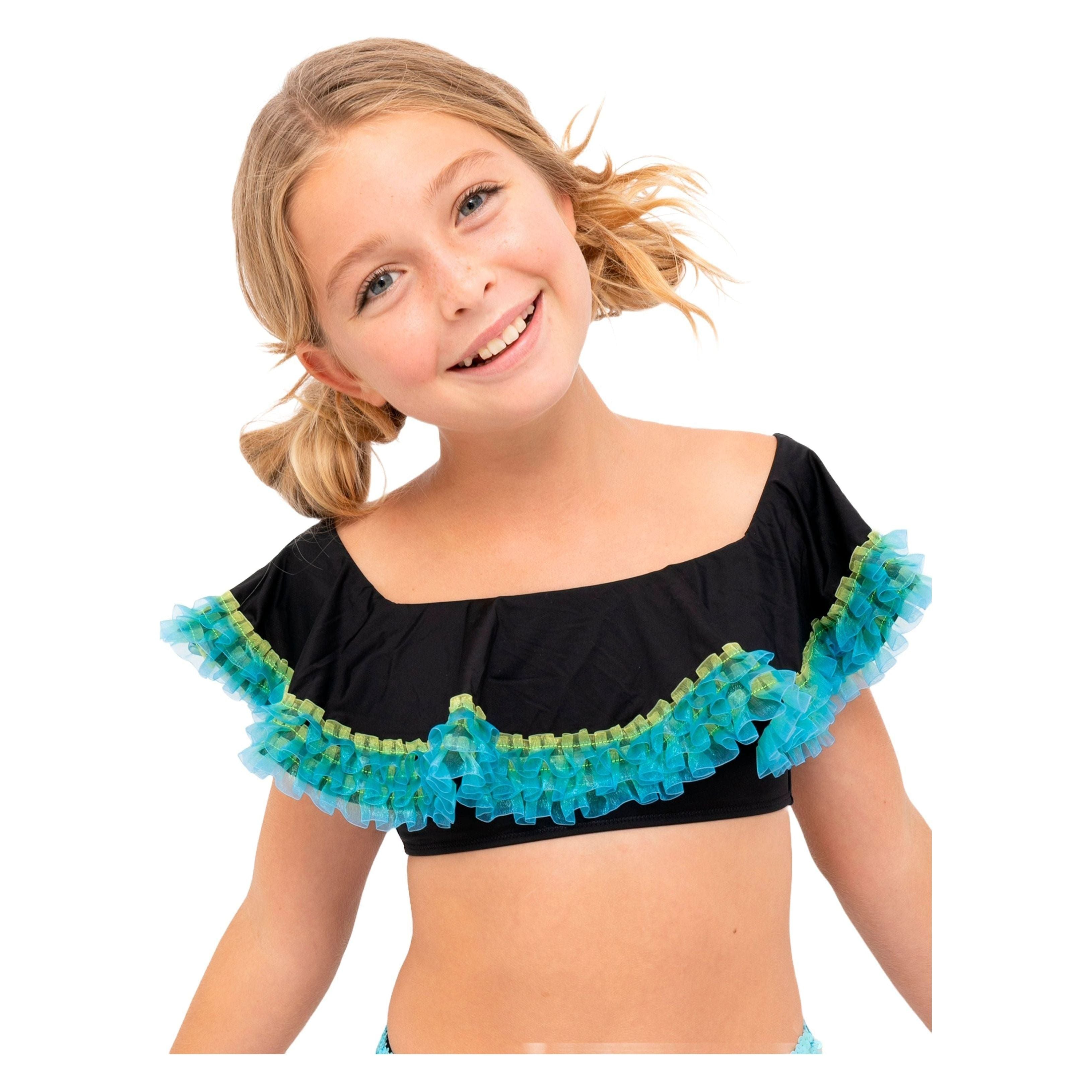Black Bikini with Anemone Fringe