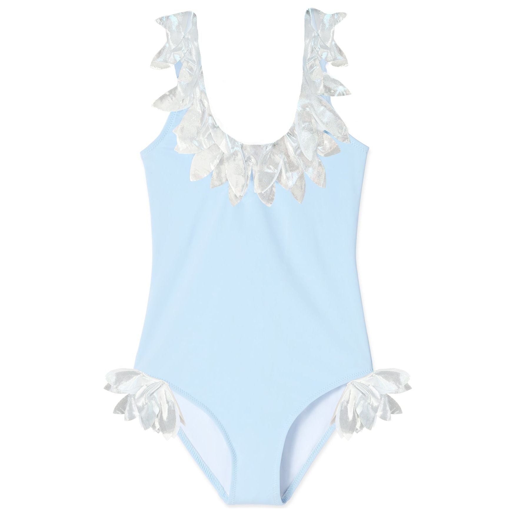 Blue Swimsuit Silver Petals