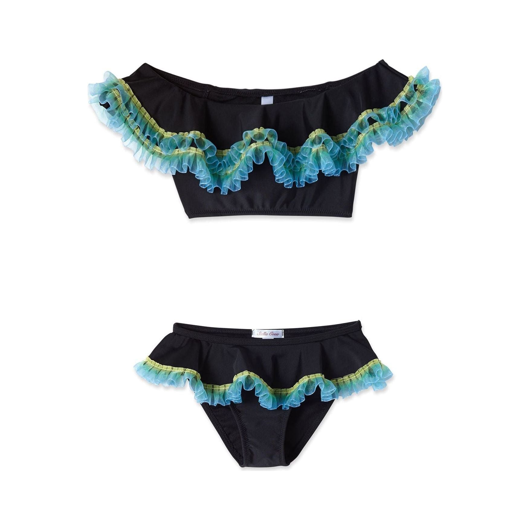 Black Bikini with Anemone Fringe