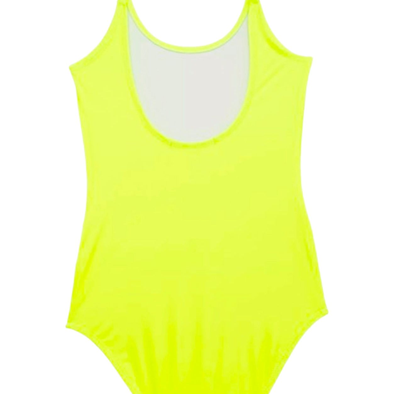 Neon Yellow Adjustable Straps Swimsuit