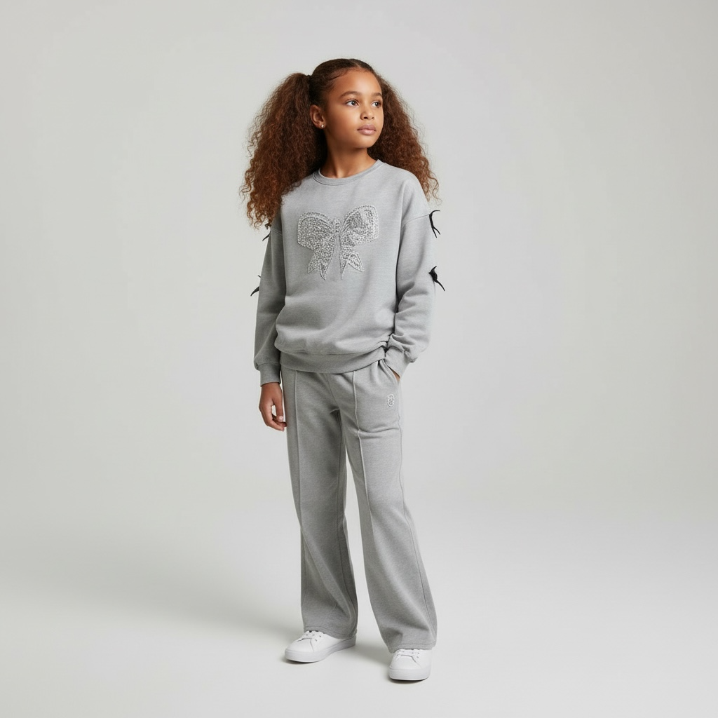 Grey Sweatshirt and Wide Leg Pants