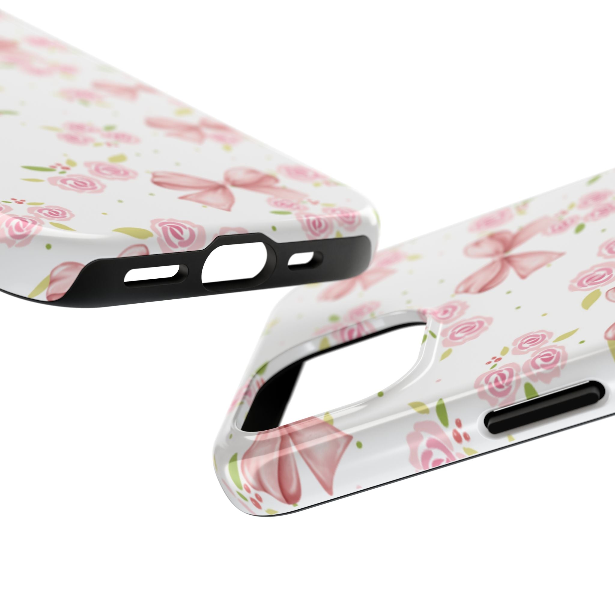 Phone Case - Pink Bow and Floral Design