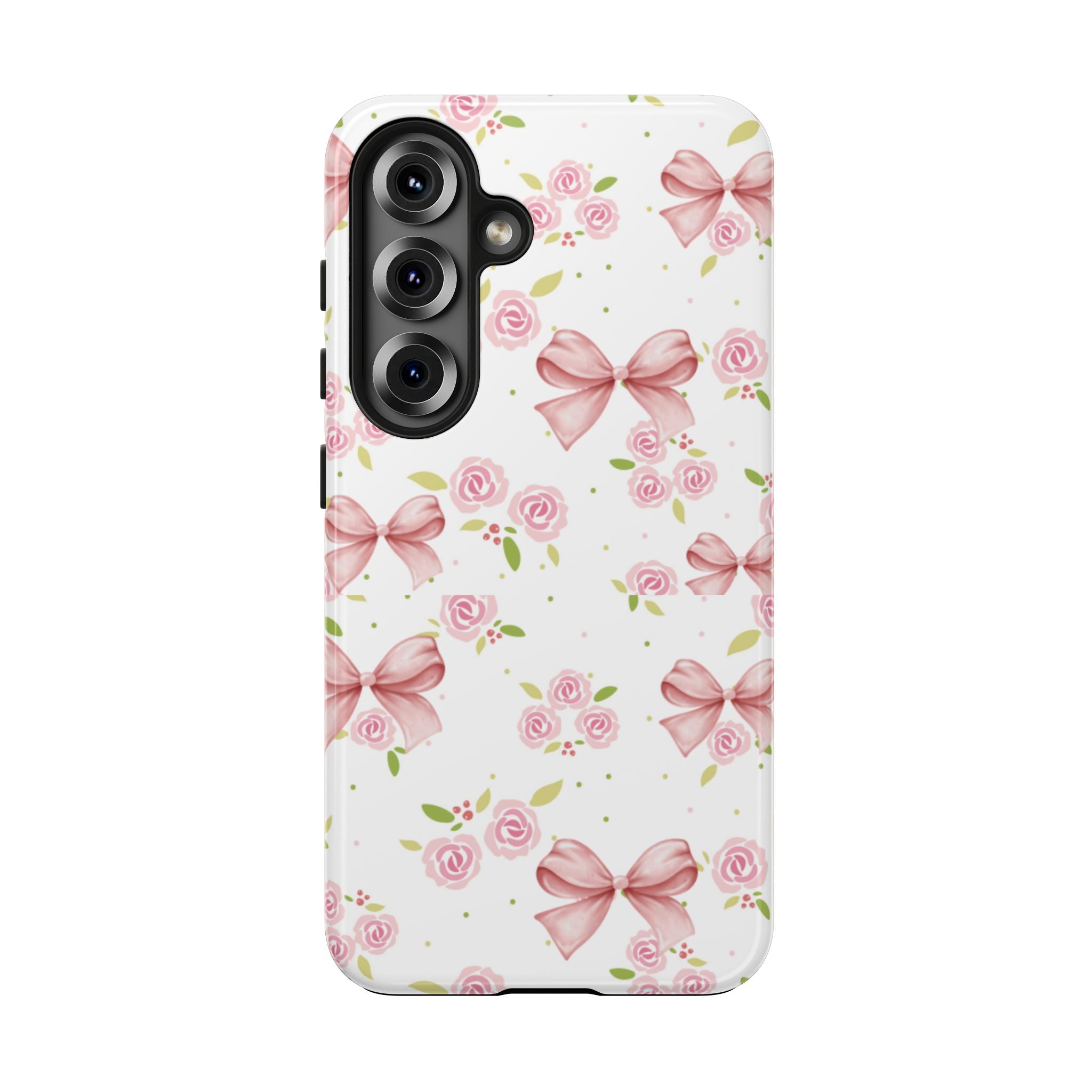 Phone Case - Pink Bow and Floral Design