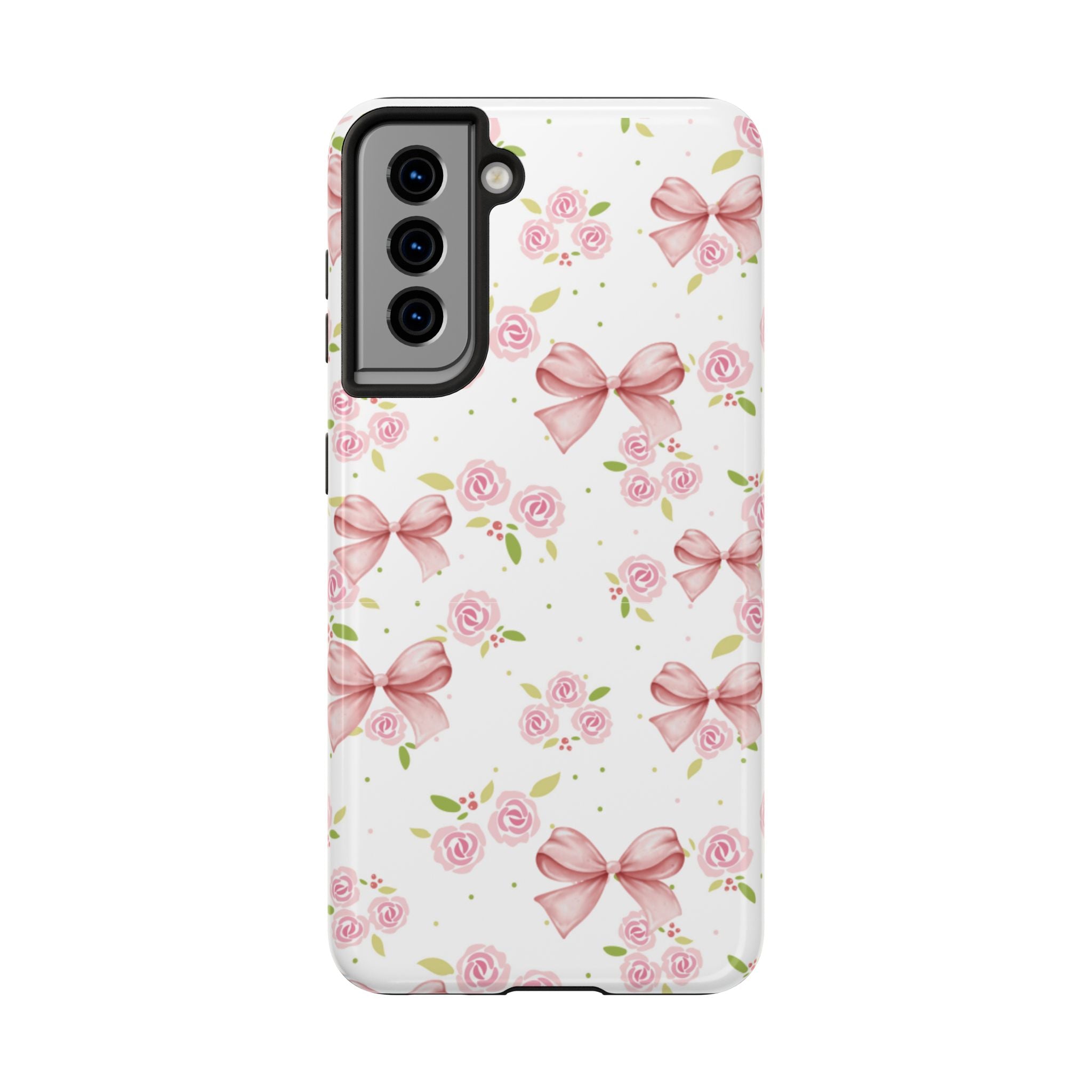 Phone Case - Pink Bow and Floral Design