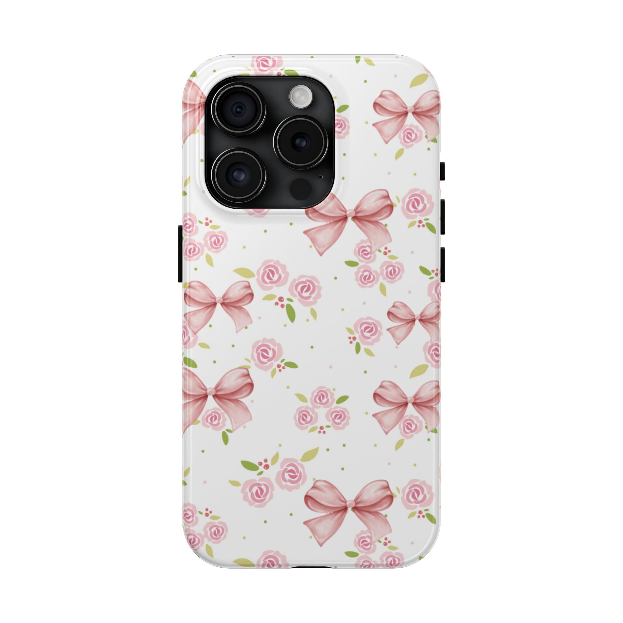 Phone Case - Pink Bow and Floral Design