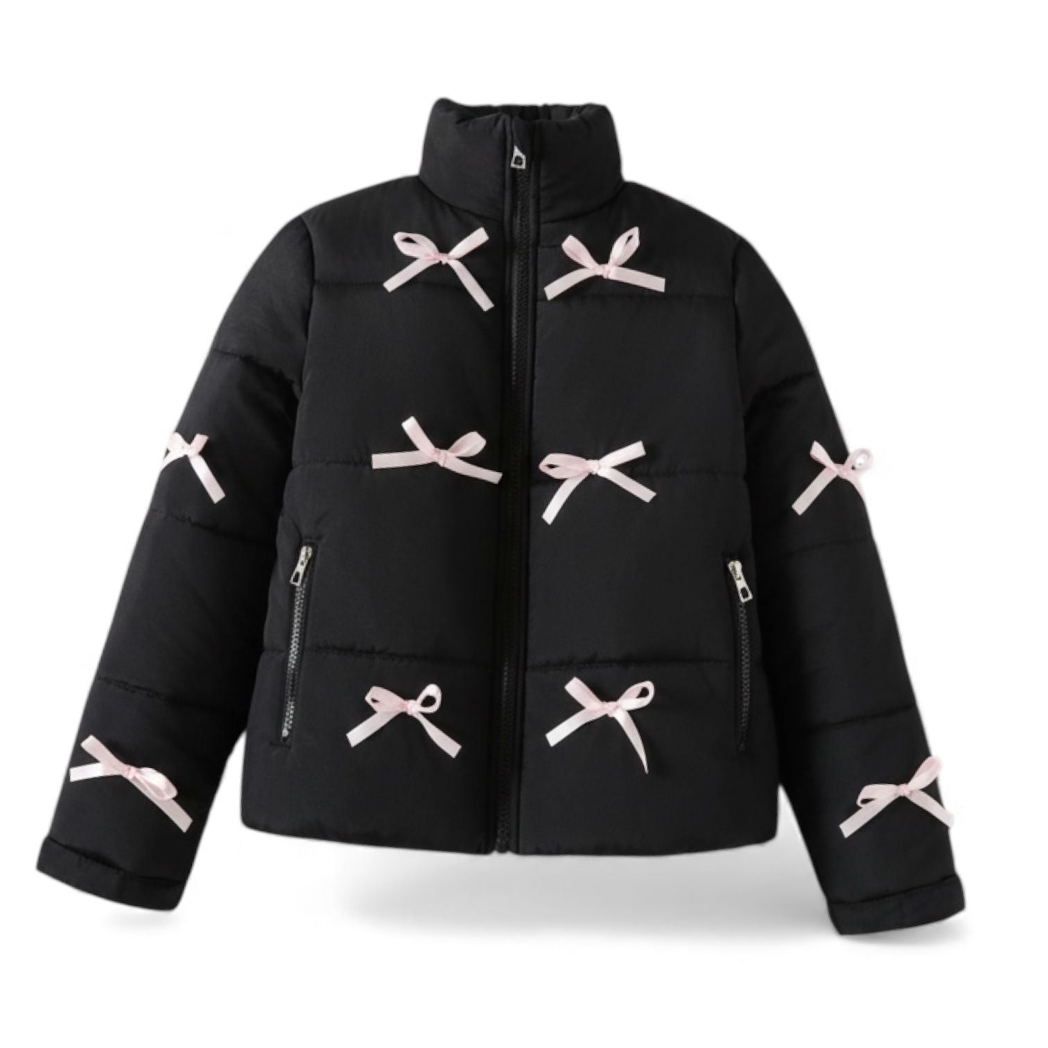 Pink Bow Signature Puffer Jacket