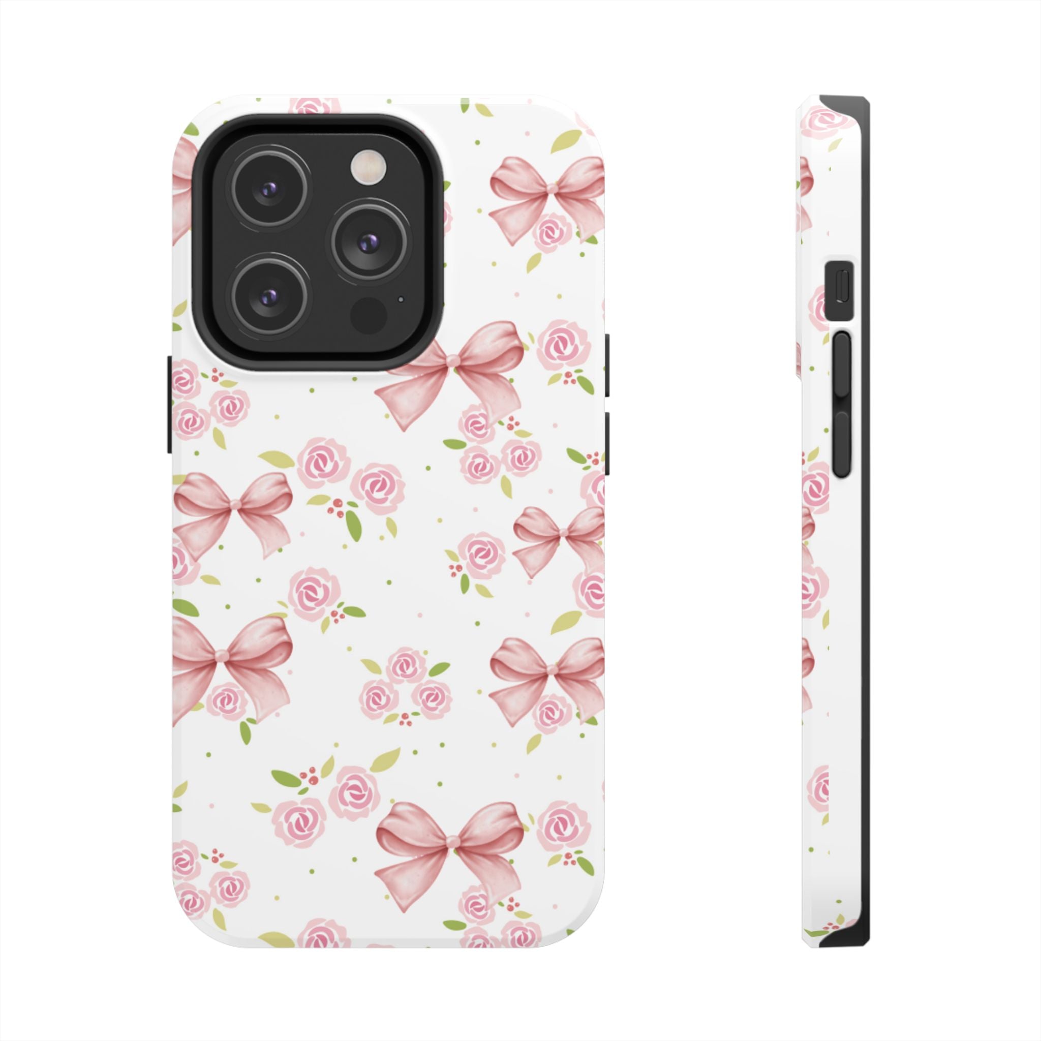 Phone Case - Pink Bow and Floral Design