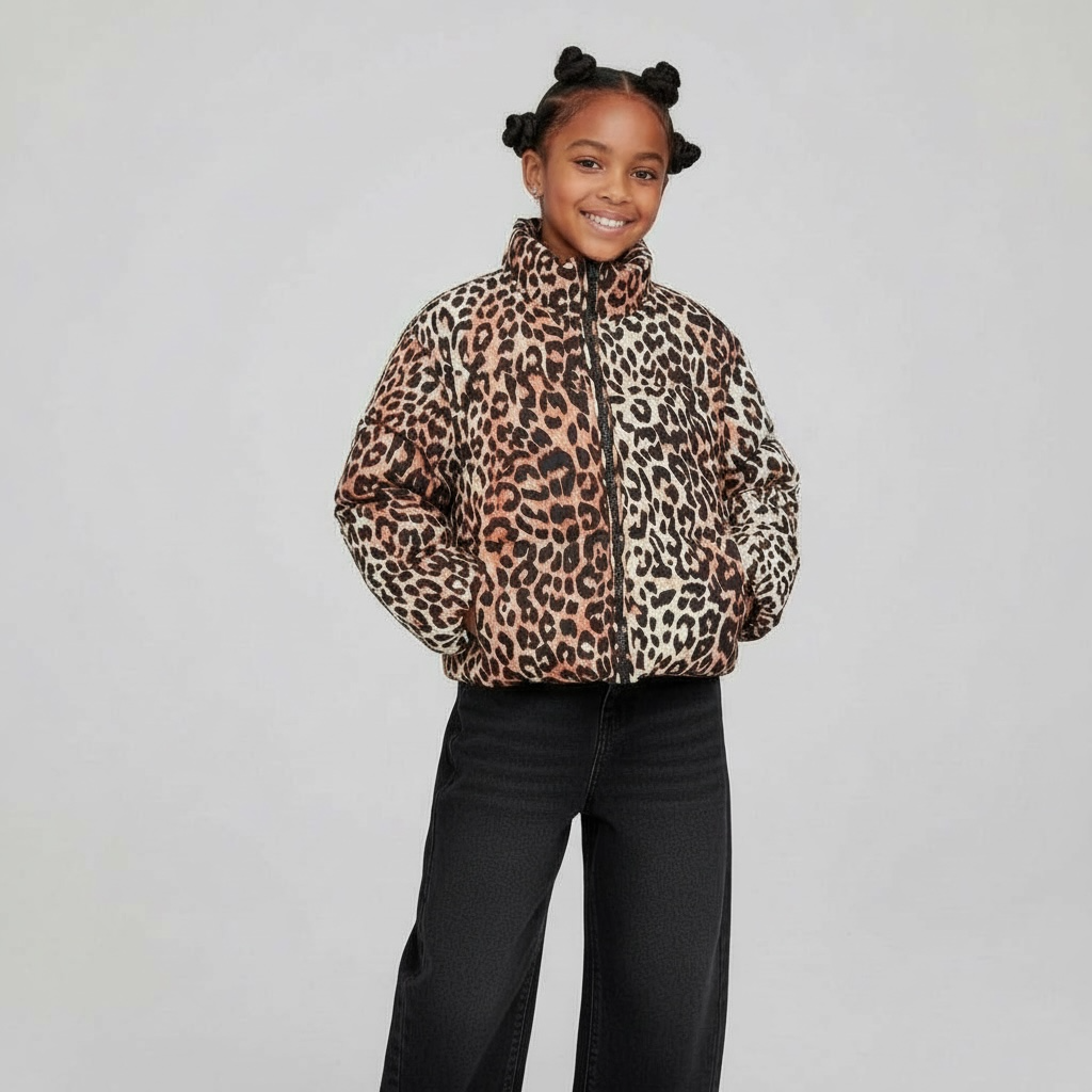 Leopard Print Puffer Jacket