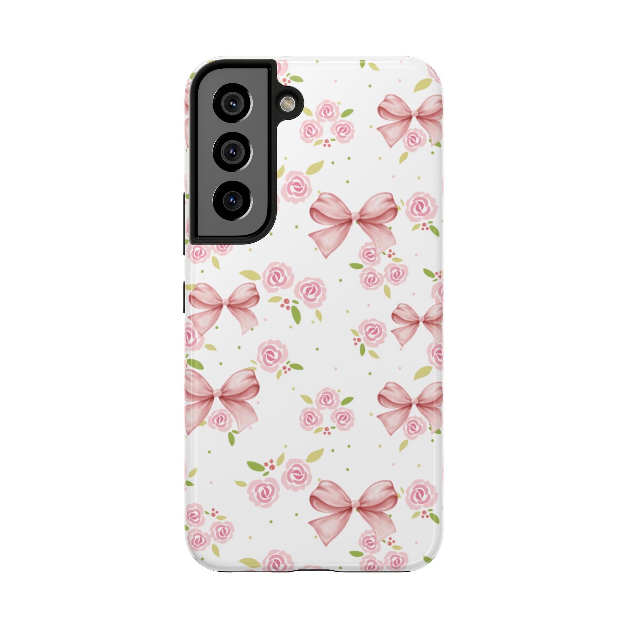 Phone Case - Pink Bow and Floral Design