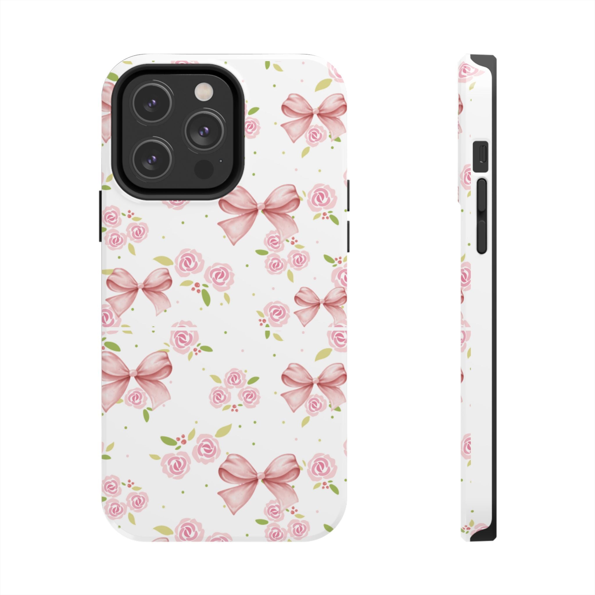 Phone Case - Pink Bow and Floral Design