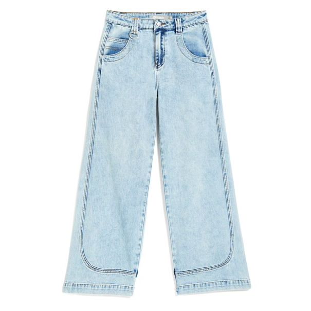 Sculpted Seam Wide-Leg Jeans