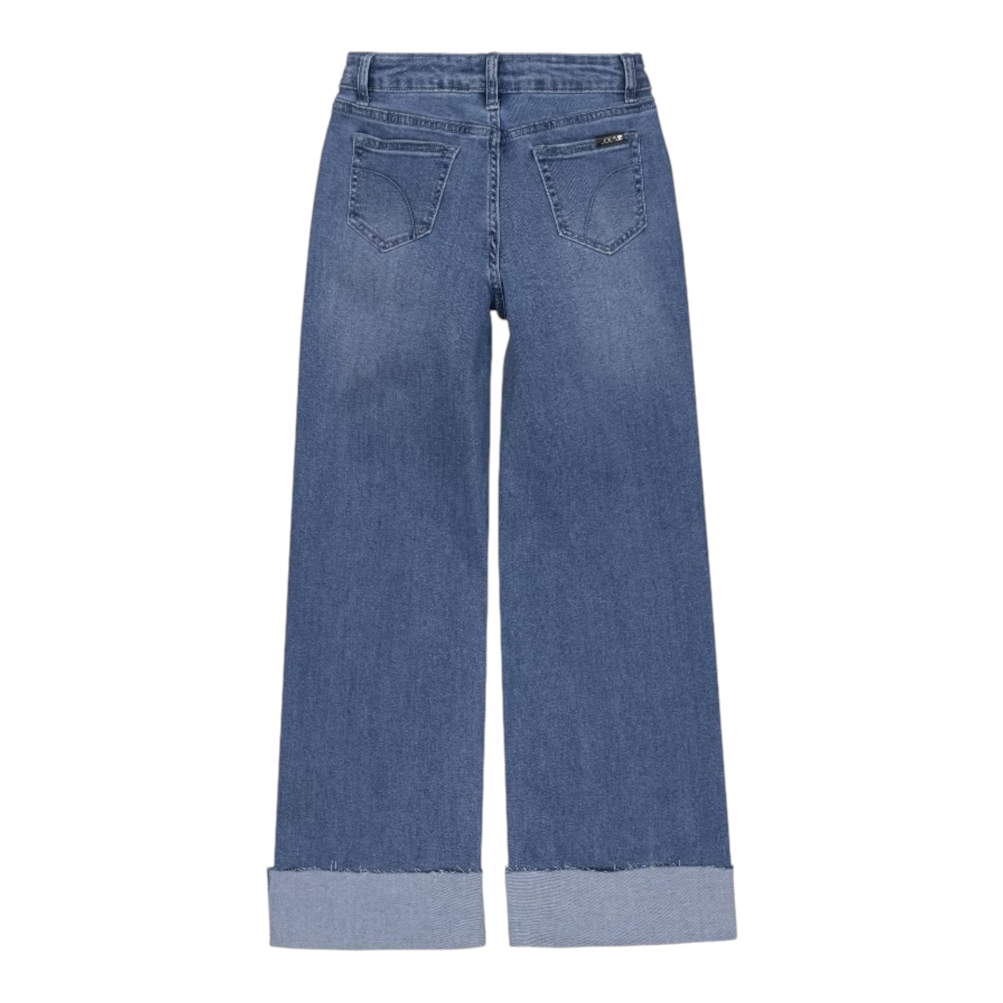 Girls Wide-Leg Cuff Jeans | Blue Denim