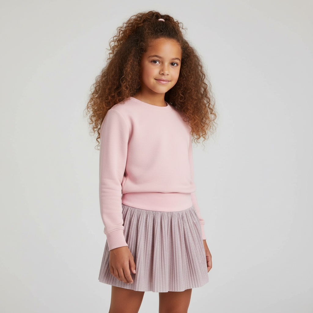 Girls Pink Pleated Skirt