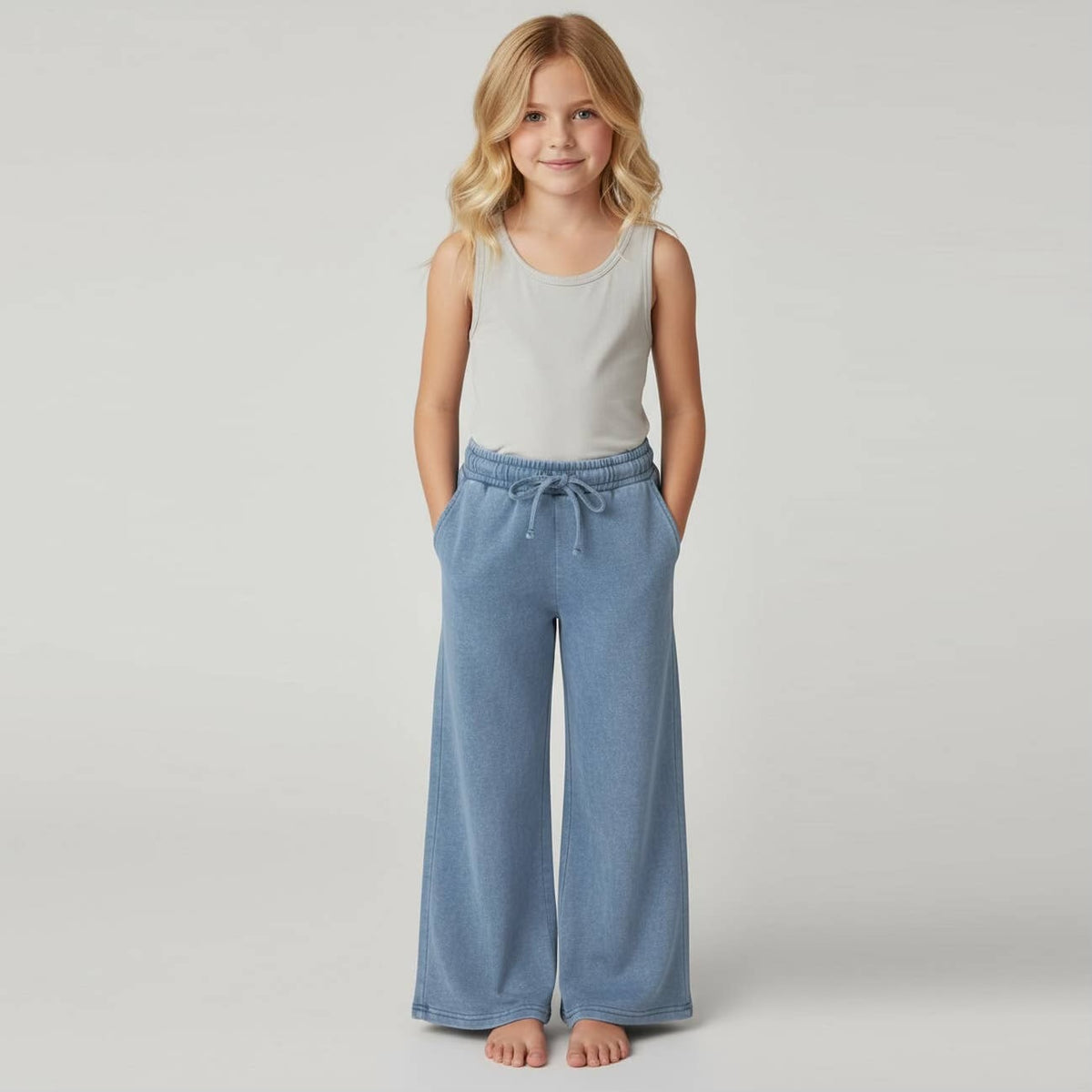 Washed Wide-Leg Pants