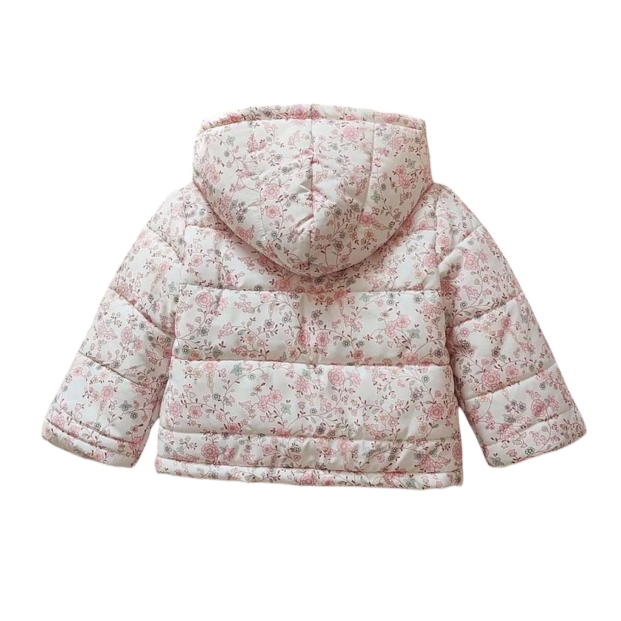 Baby & Toddler Floral Bow Puffer Jacket with Hood Pink or Yellow
