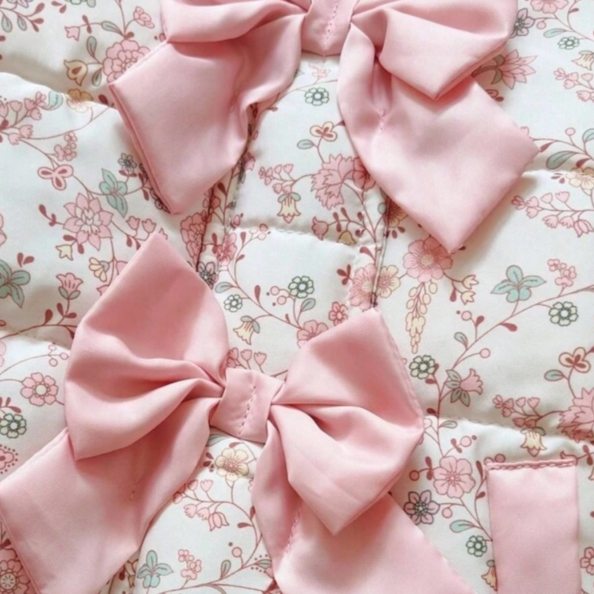 Baby & Toddler Floral Bow Puffer Jacket with Hood Pink or Yellow