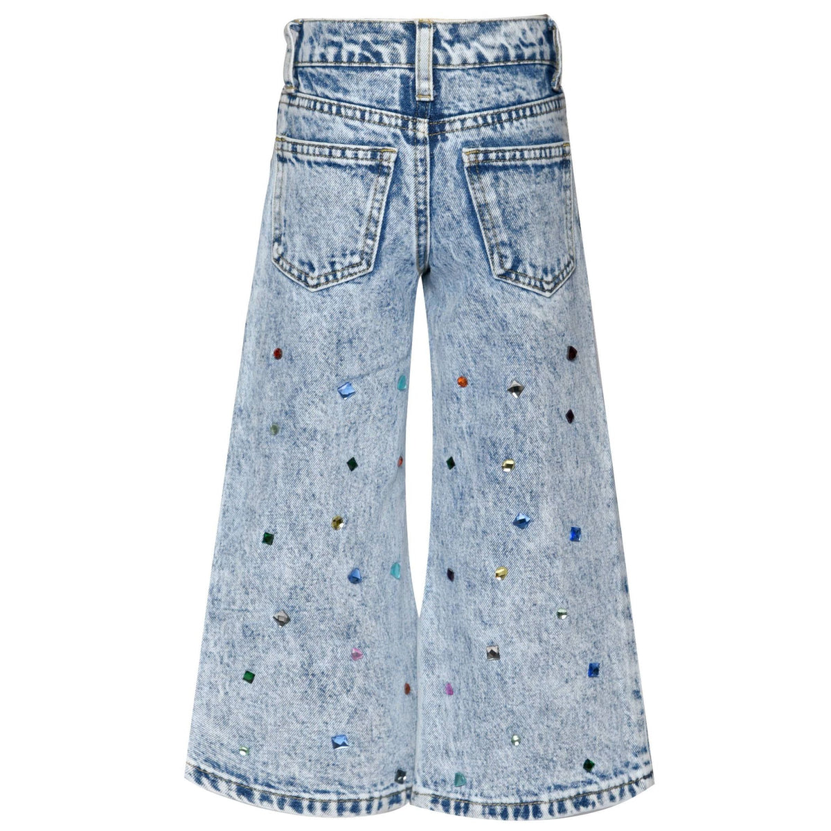 Jeweled Wide-Leg Jeans