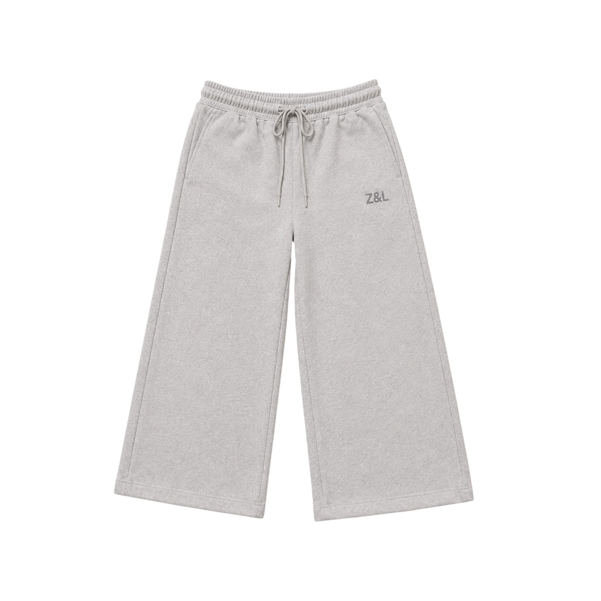 Z&L Embossed Wide-Leg Sweatpants
