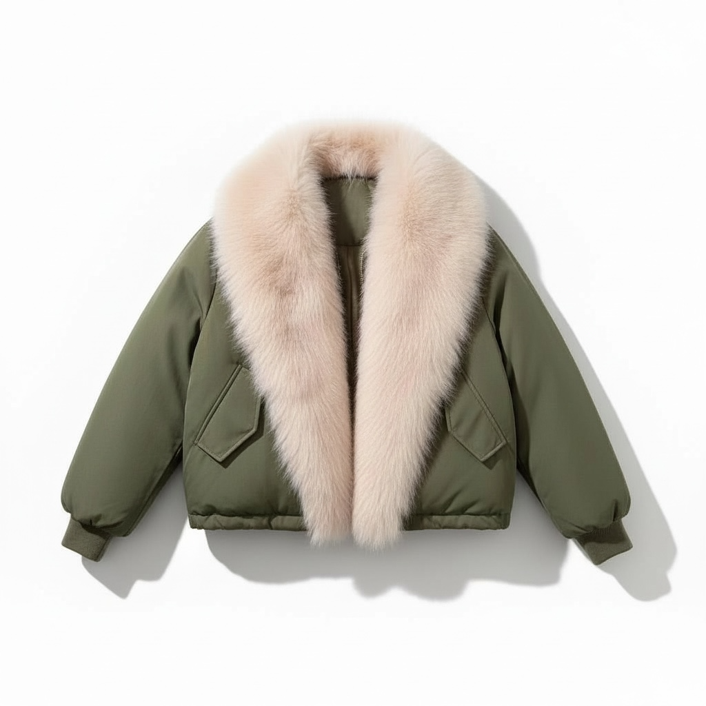 Faux Fur Collar Puffer Jacket