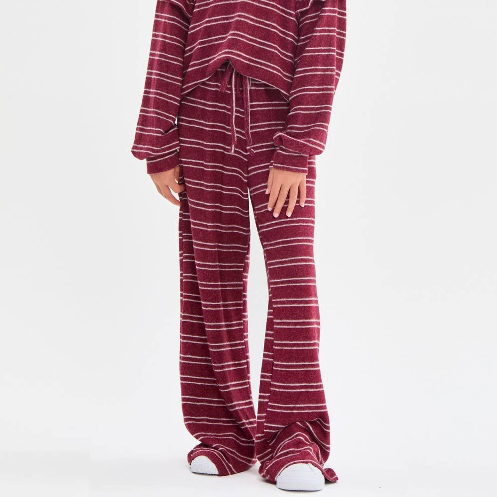 Cranberry Striped Wide-Leg Pants