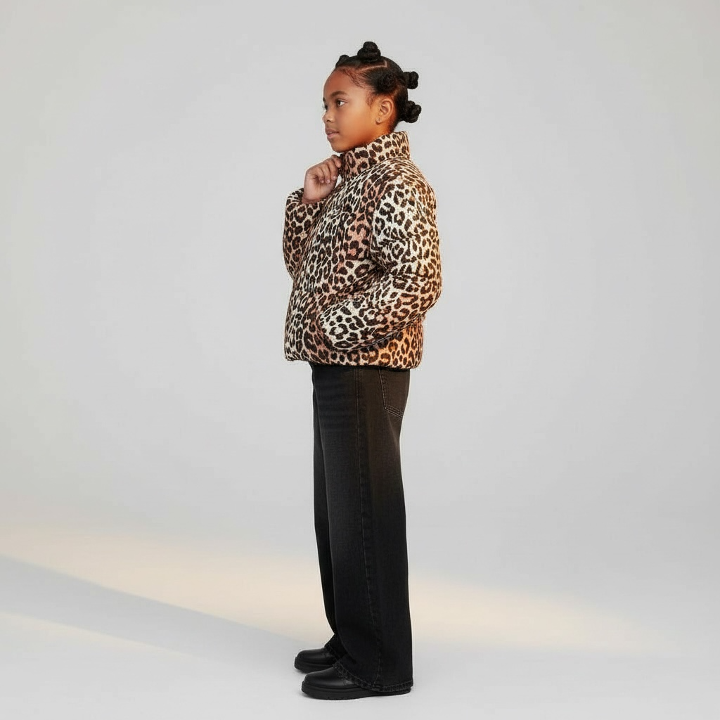Leopard Print Puffer Jacket