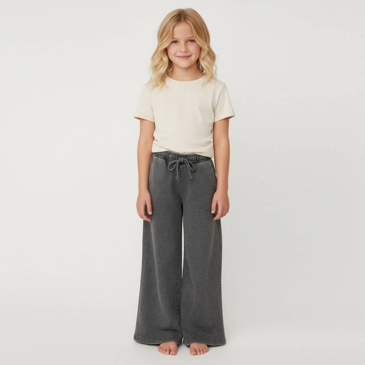 Washed Wide-Leg Pants