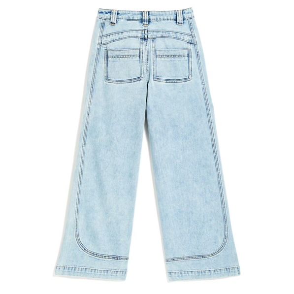 Sculpted Seam Wide-Leg Jeans