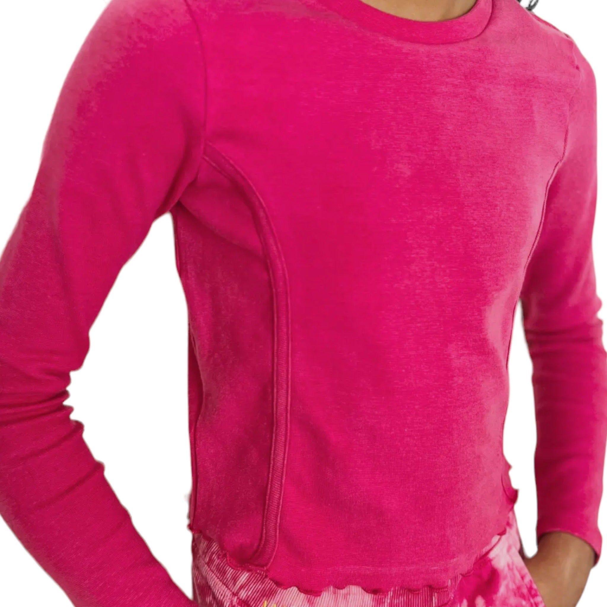 Girls' Cropped Ribbed Long Sleeve Shirt