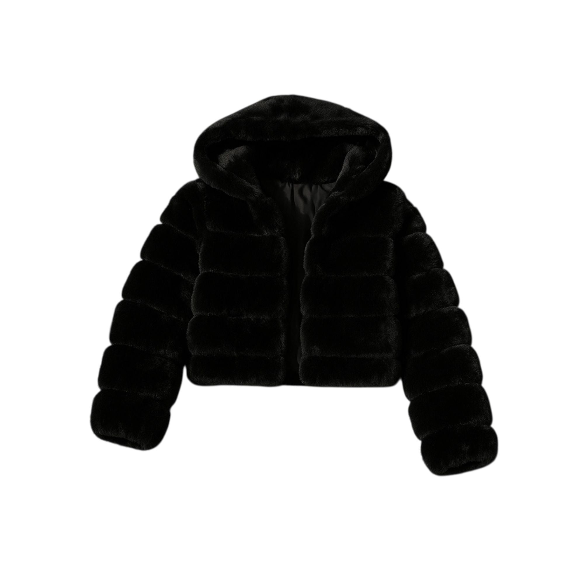 Girls Faux Fur Hooded Jacket