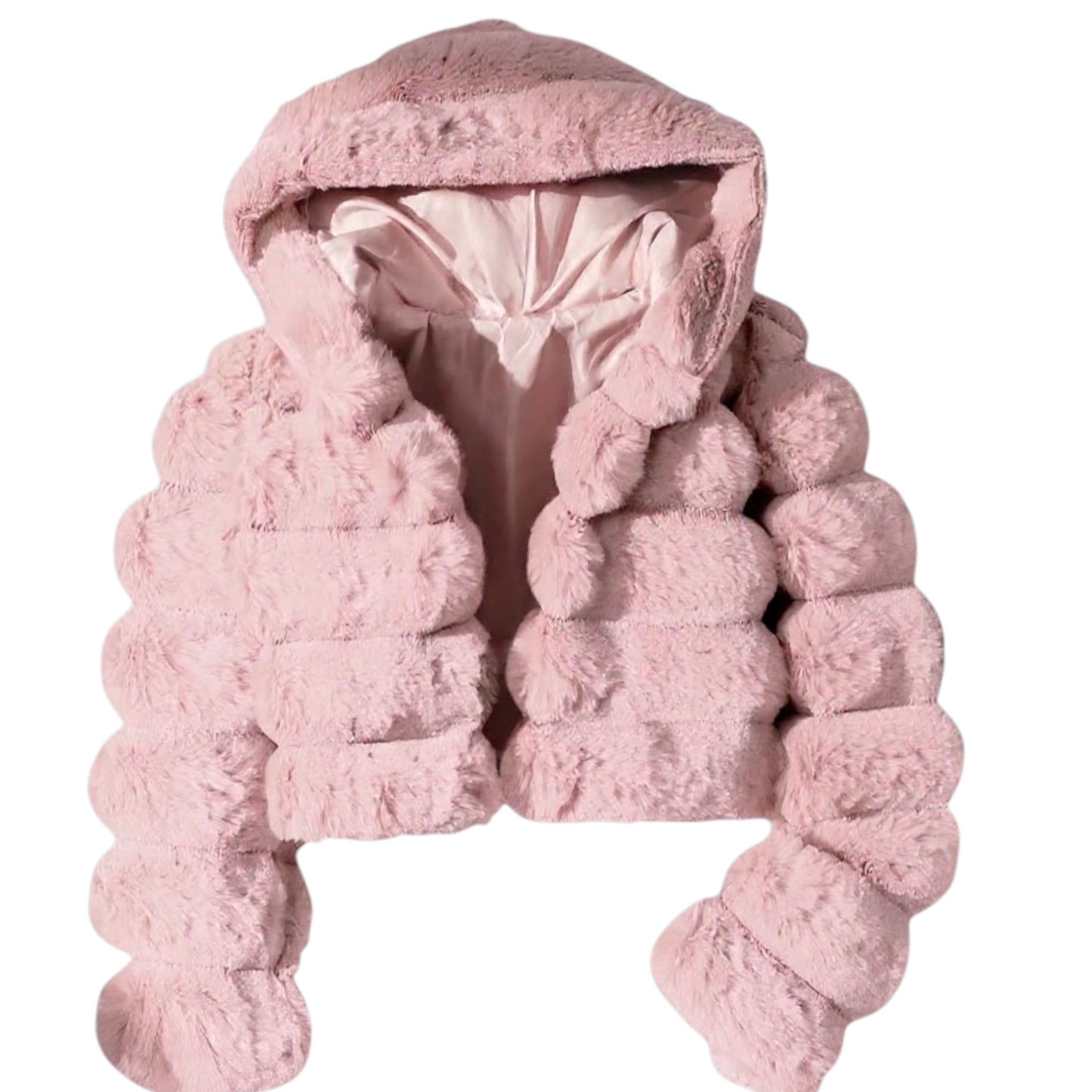 Girls Faux Fur Hooded Jacket