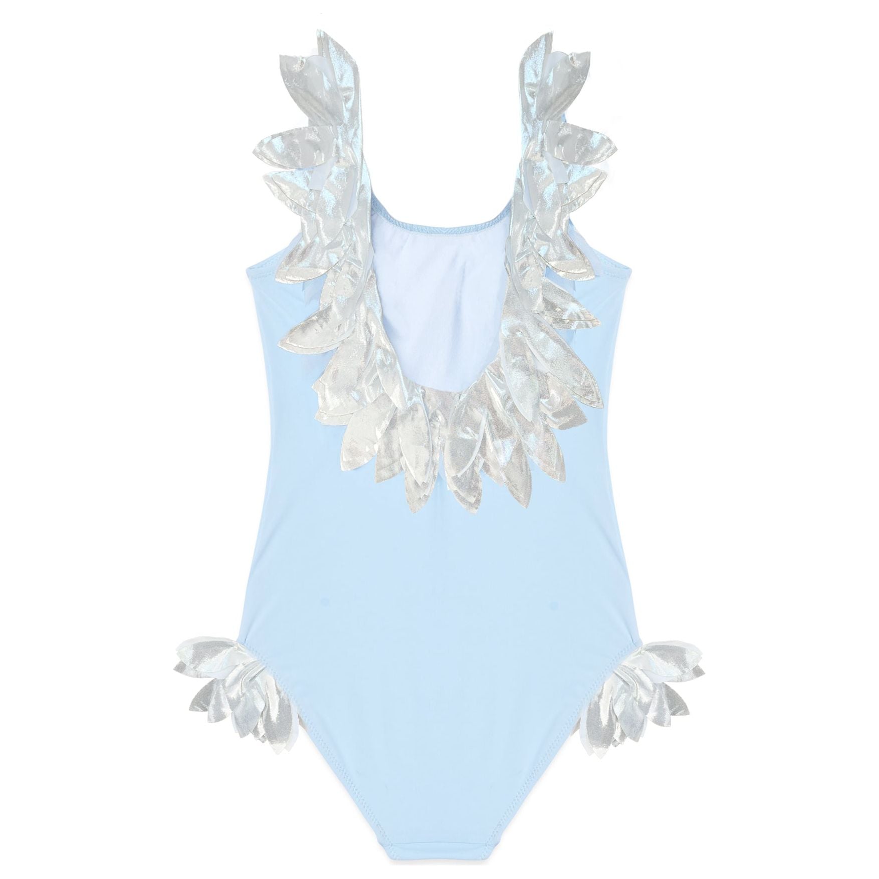 Blue Swimsuit Silver Petals