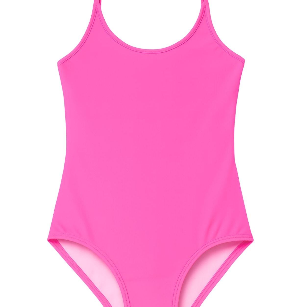 Neon Pink Adjustable Straps Swimsuit