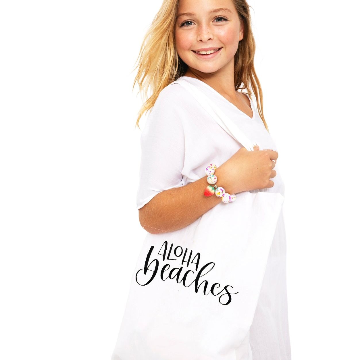 Aloha Beaches White Bag