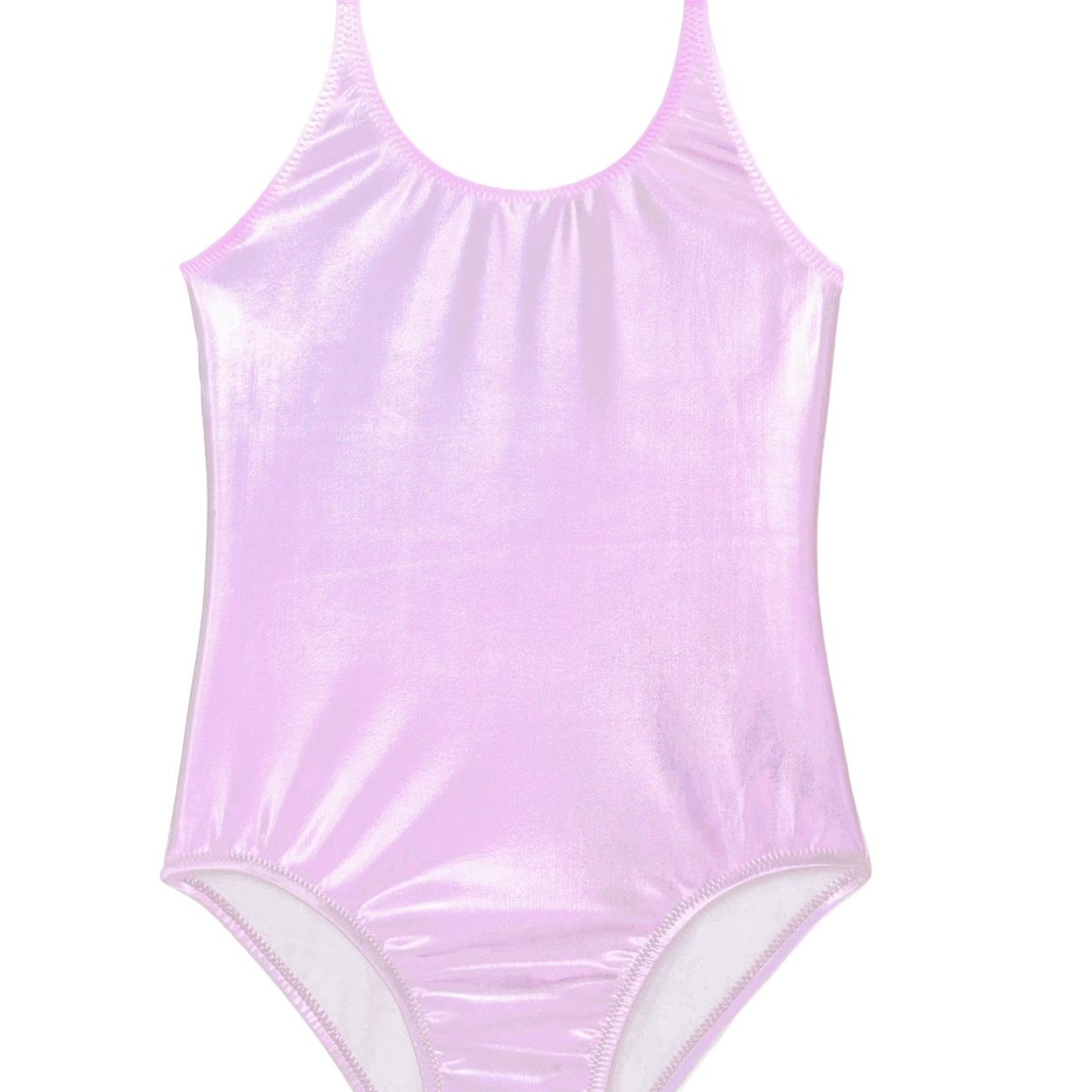 Metallic Pink Adjustable Straps Swimsuit