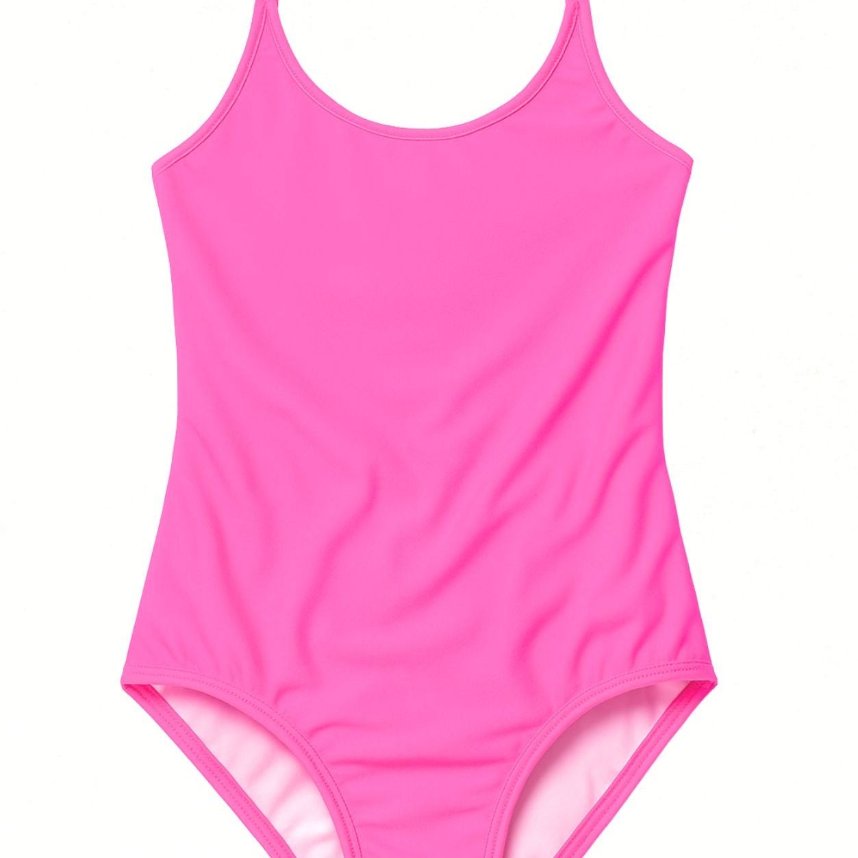 Neon Pink Adjustable Straps Swimsuit