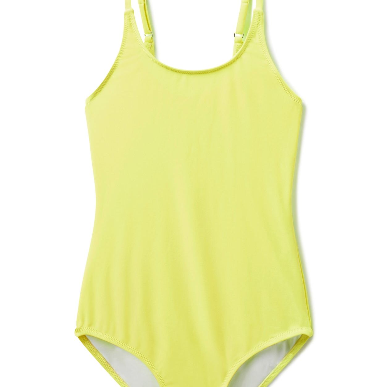 Neon Yellow Adjustable Straps Swimsuit