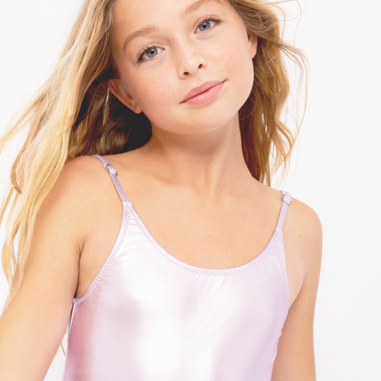 Metallic Pink Adjustable Straps Swimsuit